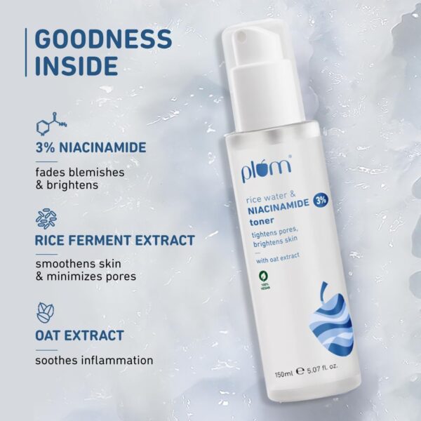 Plum 3% Niacinamide Toner with Rice Water | 150ml - Image 5
