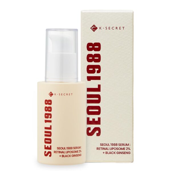 KSECRET SEOUL 1988 Retinal Serum: Retinol Serum for Face Anti Aging Wrinkle Care - 2% Retinal Liposome Black Ginseng Niacinamide Bakuchiol Vitamin C & 3 Peptides - Korean Skincare Fragrance Free 30mL