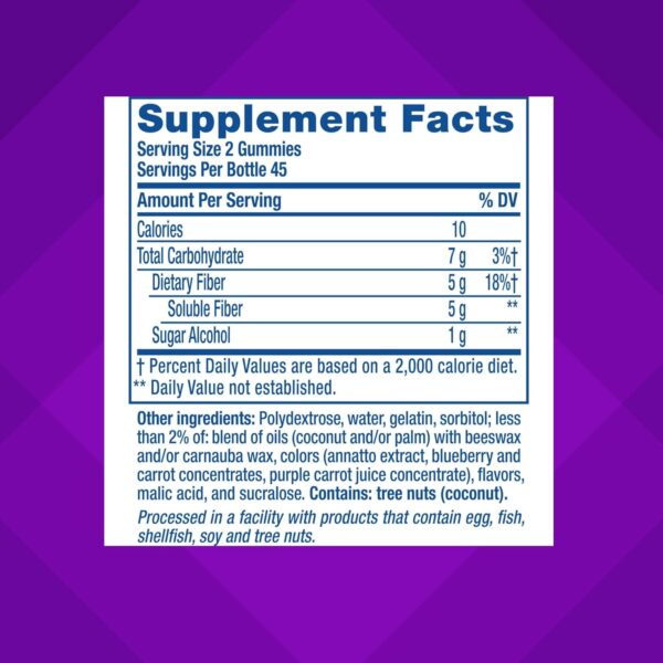 Vitafusion Fiber Well Gummies, Sugar Free Fiber Supplement, Gummies for Adults, Strawberry & Blackberry Flavors, 90 Count - Image 5