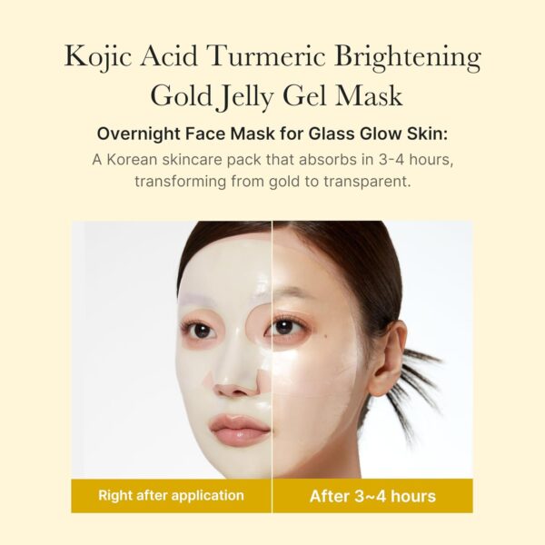 medicube Kojic Acid Turmeric Brightening Gold Jelly Gel Mask | Overnight Face Mask for Glass Glow Skin- Elasticity, Hydrating, Firming and Moisturizing - Image 7