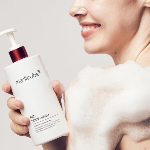 medicube Red Acne Body Wash 14.10 Fl.oz I Low pH and Hydrating Cleanser with Salicylic Acid, Lactic Acid, Niacinamide and Hyaluronic Acid Suitable for Bacne Treatment | Korean Skin Care2 - Image 4