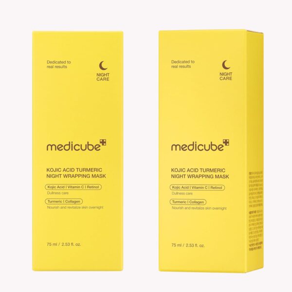 medicube Kojic Acid Turmeric Overnight Wrapping Peel Off Mask – Brightens & Defends Against Skin Stress for a Clear, Glowing Complexion, Korean Skincare, 2.53 fl. oz. - Image 9