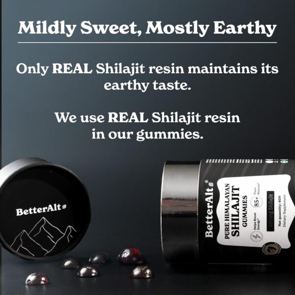 BetterAlt Pure Himalayan Shilajit Gummies with 100% Shilajit |High Potency Gold Grade| 60 Gummies for Energy Boost & Immune Support, 75%+ Fulvic Acid| Travel Friendly - Tamarind Flavor - Image 5