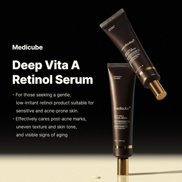 Medicube Deep Reviving Bakuchiol Retinol Facial Serum - Anti-Aging 4th Gen Retinol & Bakuchiol - Targets Fine Lines, Uneven Skin Tone, Blemish Scars - Korean Skin Care, Low Irritant, 1.01 oz - Image 3