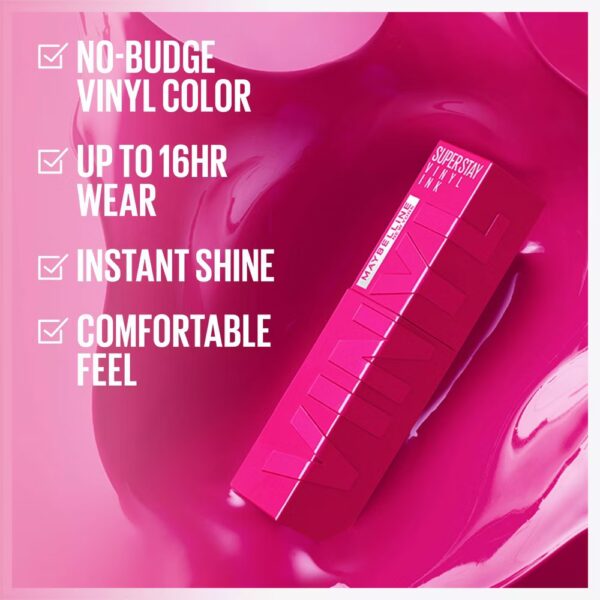 Maybelline Super Stay Vinyl Ink Liquid Lipstick - 0.14 fl oz - 165- Edgy - Image 6