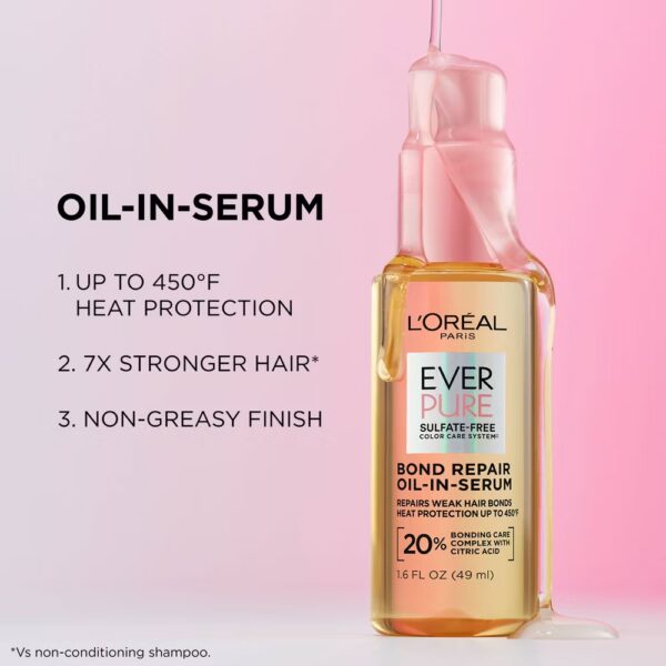 L'Oreal Paris EverPure Bond Repair Hair Oil-in-Serum and Heat Protectant - 1.6 fl oz - Image 3