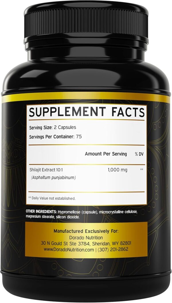 Pure Himalayan Shilajit with 85+ Trace Minerals (150 Capsules, 1000mg Extract per Serving) Pure Shilajit Capsules - Image 3