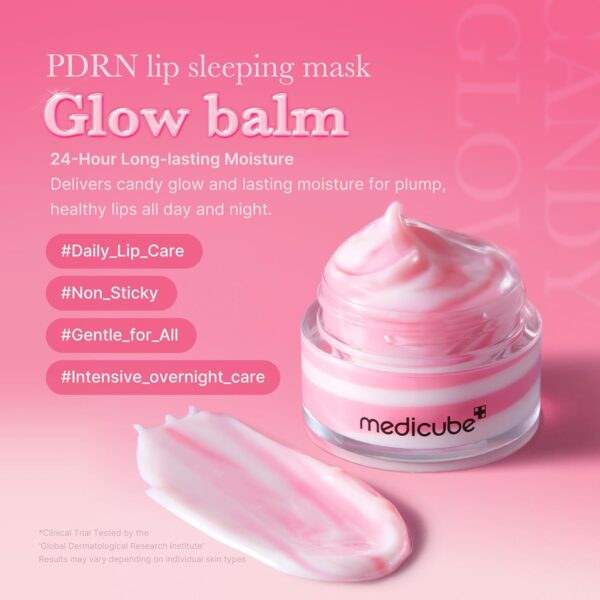 medicube PDRN lip sleeping mask glow balm | Salmon PDRN, Collagen, Shea Butter for Softer Lips, Long-lasting Moisture, Overnight and daily lip care, Korean Skincare 0.35 oz. - Image 4