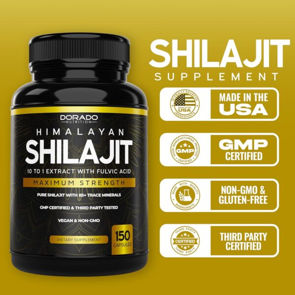 Pure Himalayan Shilajit with 85+ Trace Minerals (150 Capsules, 1000mg Extract per Serving) Pure Shilajit Capsules - Image 5