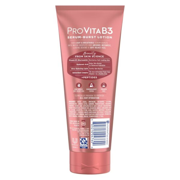 Vaseline Pro VitaB3 Serum Burst Lotion with Niacinamide, Hyaluronic Acid and Peptides, 7.5 fl oz - Image 3
