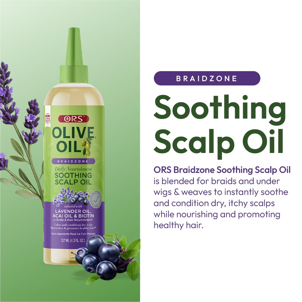 ORS Olive Oil Braidzone Soothing Scalp Oil with Lavender, Acai & Biotin for Nourishment 4.3 oz (Online Only) - Image 5