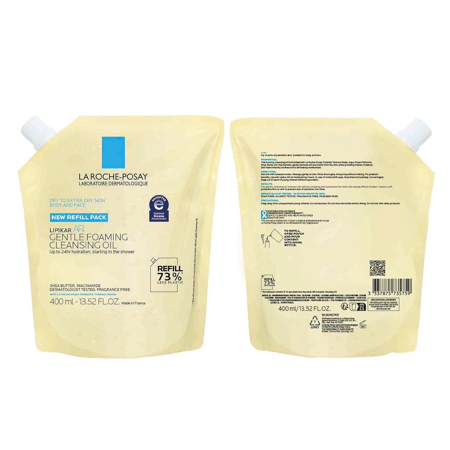 La Roche-Posay Lipikar AP+ Gentle Foaming Cleansing Oil, Gentle Oil Cleanser for Face and Body Formulated with Niacinamide, Long-Lasting 24-hour Hydration, 400ml - Image 13