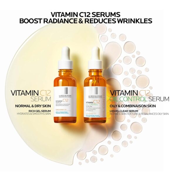 La Roche-Posay Pure 12% Vitamin C Serum For Face With Hyaluronic Acid & Salicylic Acid, Hydrating Face Serum, Boost Radiance & Reduce Wrinkles, **NEW** - Image 3