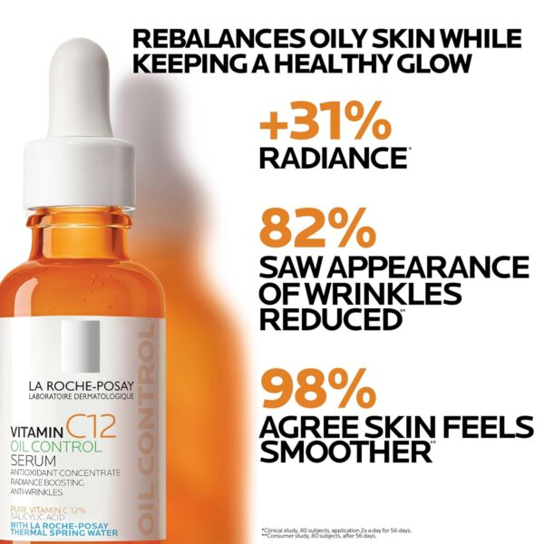 La Roche-Posay Pure 12% Vitamin C Serum For Face With Hyaluronic Acid & Salicylic Acid, Hydrating Face Serum, Boost Radiance & Reduce Wrinkles, **NEW** - Image 7