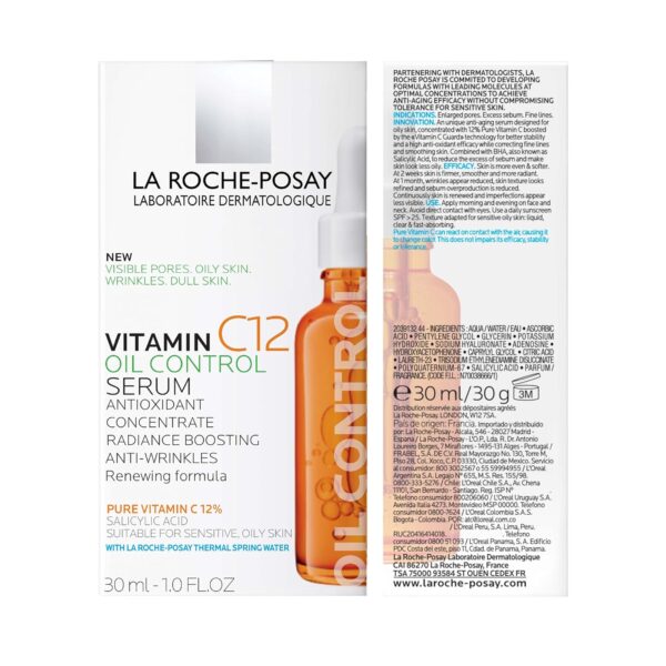 La Roche-Posay Pure 12% Vitamin C Serum For Face With Hyaluronic Acid & Salicylic Acid, Hydrating Face Serum, Boost Radiance & Reduce Wrinkles, **NEW** - Image 9