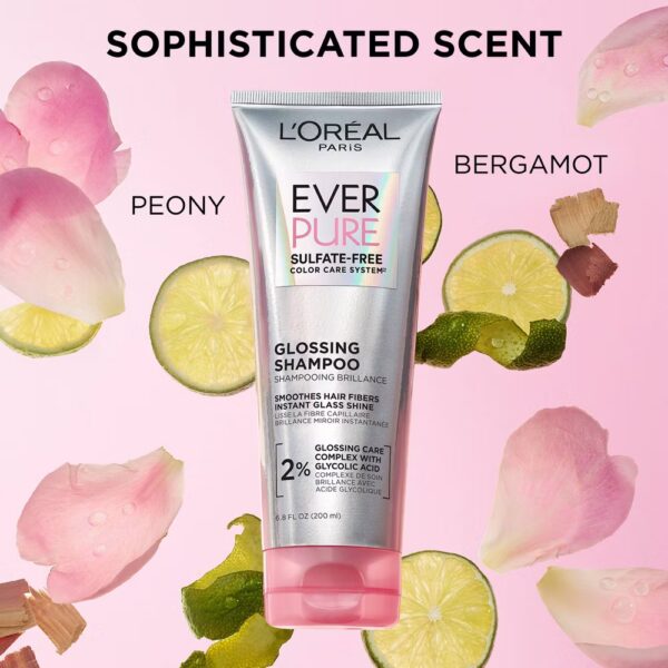L'Oreal Paris EverPure Sulfate Free Glossing Shampoo with Glycolic Acid - 6.8 fl oz - Image 9