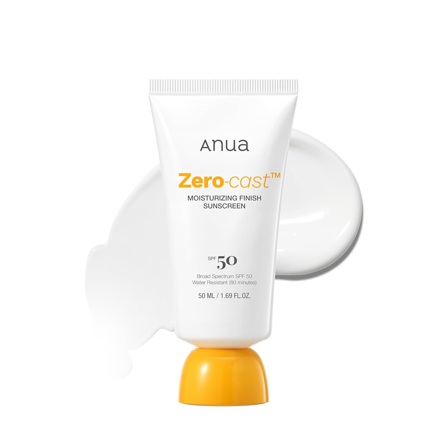 Anua Zero-Cast Moisturizing Finish Sunscreen,SPF 50, Glow Natural Sunscreen,No White cast, Hyaluronic Acid, Niacinamide sun block for face,Oil-Free, Oxybenzone free, Travel Essential (50ml/1.69fl.oz) - Image 2
