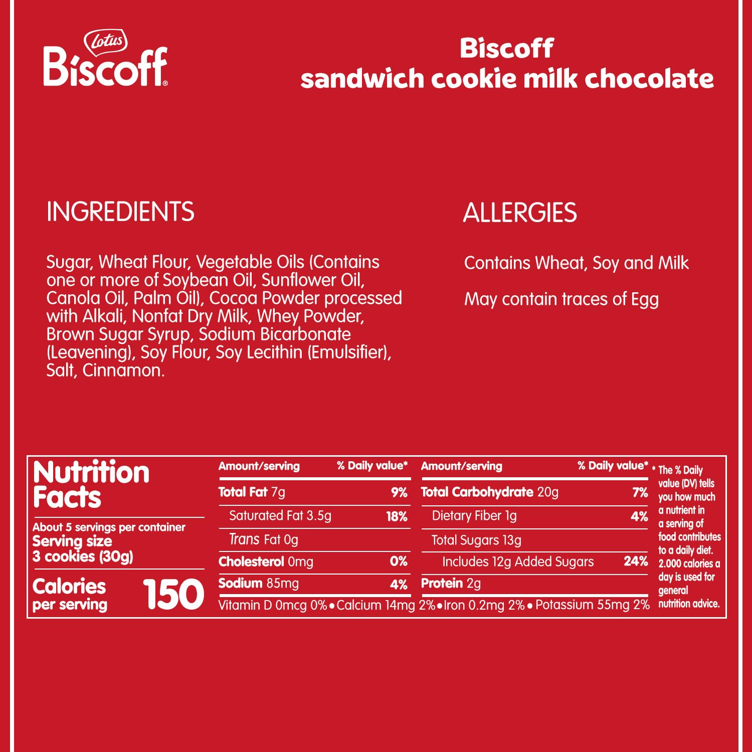 Lotus Biscoff Sandwich Cookie Milk Chocolate Cream, 5.29 Oz - Image 7