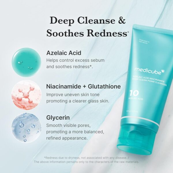 medicube Azelaic Acid Gummy Whip Cleanser | Cleansing Foam For Troubled Skin | Use After Spot Care & Excess Sebum Control | Niacinamide, Glycerin | - Image 4