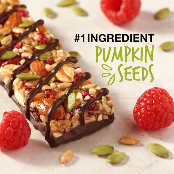 KIND Seeds Fruit & Nuts Snack Bar, Dark Chocolate Raspberry Pumpkin Seed | 5g Protein, High Fiber, Gluten Free Bars, 1.4 OZ - ONE BAR - Image 5
