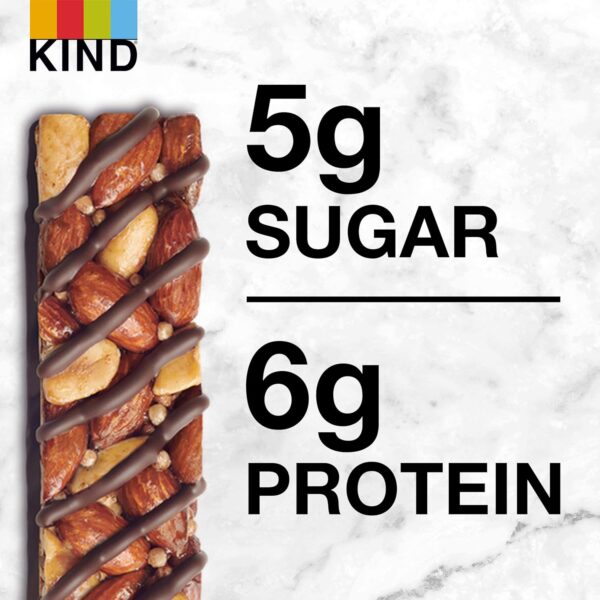 KIND Nut Bars, Dark Chocolate Nuts and Sea Salt, Healthy Snacks, Gluten Free, Low Sugar, 6g Protein - ONE BAR - Image 7
