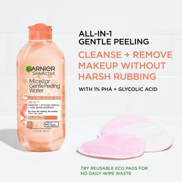 Garnier Gentle Exfoliating Micellar Water with 1% PHA and Glycolic Acid - 13.5 fl oz - Image 7