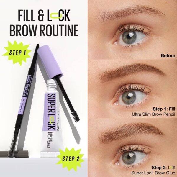 Maybelline Super Lock Brow Glue Eyebrow Gel - 0.23 fl oz - 257 - MEDIUM BROWN - Image 10
