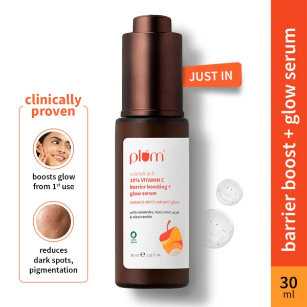 Plum 10% Vitamin C Barrier Boosting + Glow Serum with Calendula 30ml - Image 3