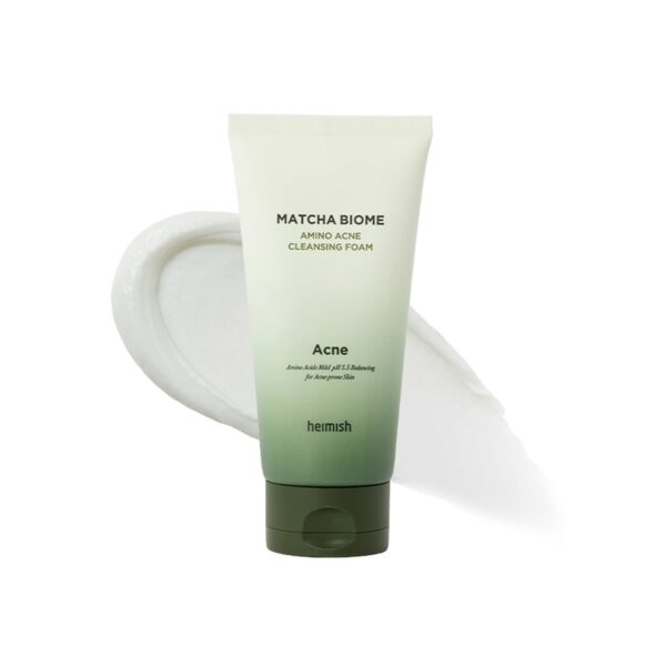 HEIMISH Matcha Biome Amino Acne Cleansing Foam - Deep Cleansing, Hydrating, Calming Facial Cleanser, Gentle Daily Face Wash with Amino Acids, Probiotics, for Oily & Acne-prone Skin, 5.3oz/150g - Image 2