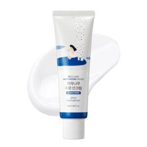 ROUND LAB Birch Juice Moisturizing UV LOCK SPF 45 Korean Sunscreen | Lightweight & Oil-Free | Non-toxic & Organic | Glow Sunscreen | NBC No1 SPF | UV Protection | For Daily Skincare | 1.69 Fl Oz