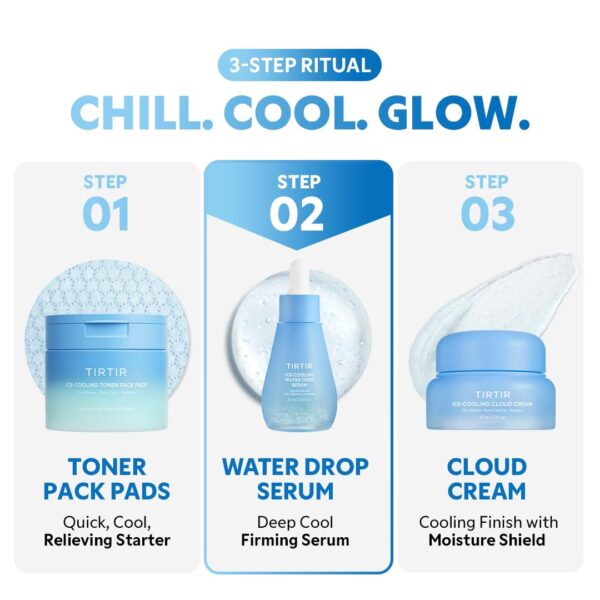 TIRTIR Ice-Cooling Water Drop Serum | -4.39°C Cooling Korean Serum for Face Instant Hydration Soothing Care (1.01 Fl Oz) - Image 8