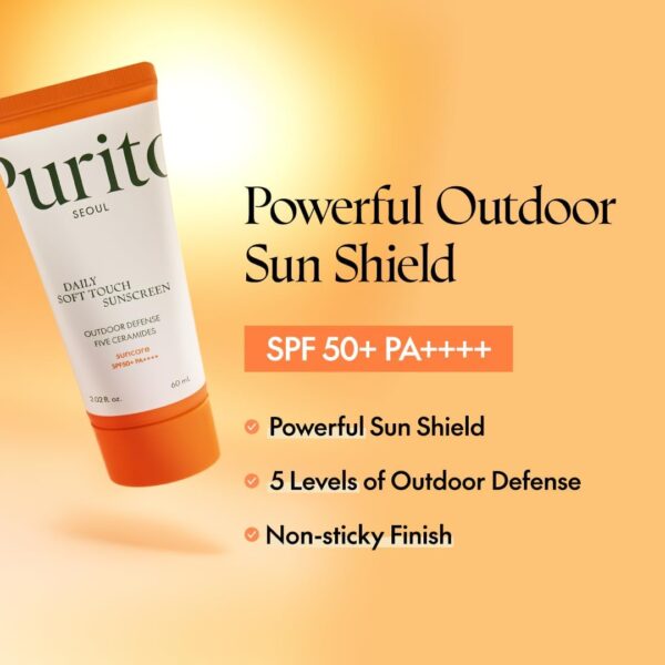 PURITO Daily Soft Touch Sunscreen 60ml / 2.02 fl. oz. SPF 50+ PA ++++ safe ingredients, broad-spectrum, calm, soothing, Vegan, cruelty-free - Image 4