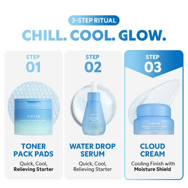 TIRTIR Ice-Cooling Cloud Cream | -4.36°C Instant Cool Down Firming Face Moisturizer for Day and Night Korean Skincare (1.76 Fl Oz) - Image 8