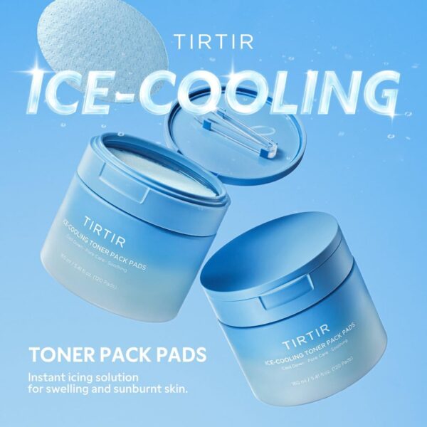 TIRTIR Ice-Cooling Icing Toner Pads | -3.76°C Instant Cool Down for Pore Reducing and Hydrating Korean Skincare (120 Pads) - Image 3