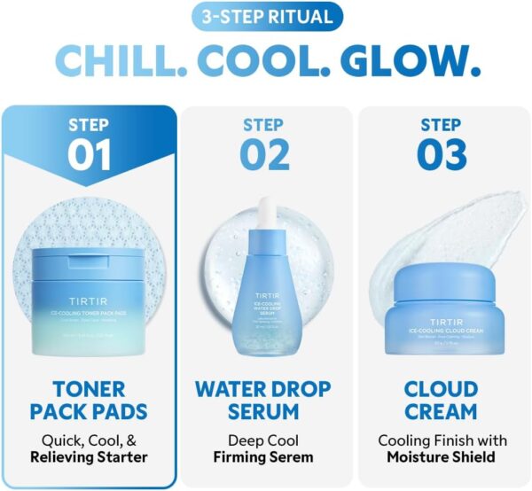 TIRTIR Ice-Cooling Icing Toner Pads | -3.76°C Instant Cool Down for Pore Reducing and Hydrating Korean Skincare (120 Pads) - Image 8