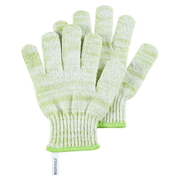 EcoTools Exfoliating Bath & Shower Gloves, Green - Image 4