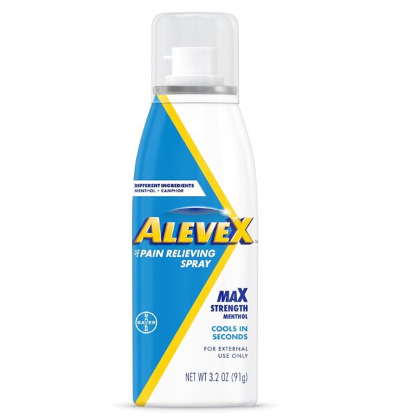 AleveX Pain Relieving Spray, Fast Acting & Fast Drying for Targeted Pain Relief, 3.2 oz Spray