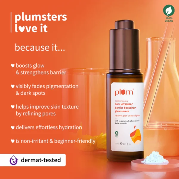 Plum 10% Vitamin C Barrier Boosting + Glow Serum with Calendula 30ml - Image 7