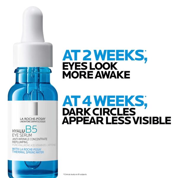 La Roche-Posay Hyalu B5 Eye Serum with Hyaluronic Acid & Caffeine for Dark Circles, Hydrating Serum for Dark Circles and Wrinkles with Roller Ball Applicator, Replumps Under Eye, Fragrance Free - Image 6