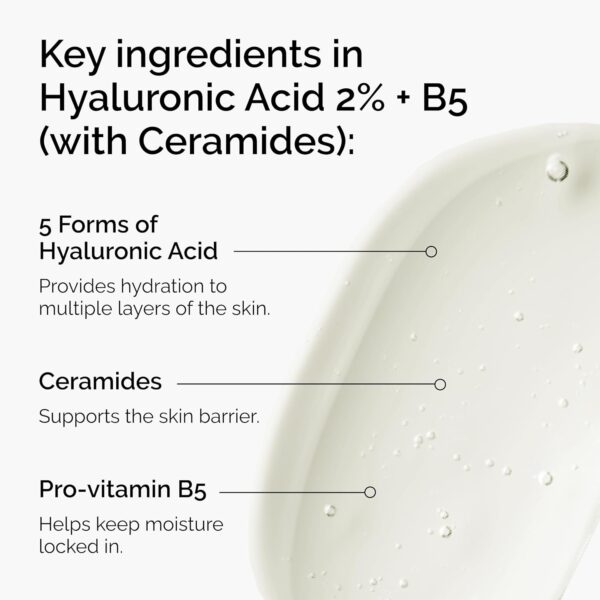 The Ordinary Hyaluronic Acid 2% + B5 (with Ceramides), Multi-Depth Hydration Serum for Plumper, Smoother Skin , 1oz - Image 5