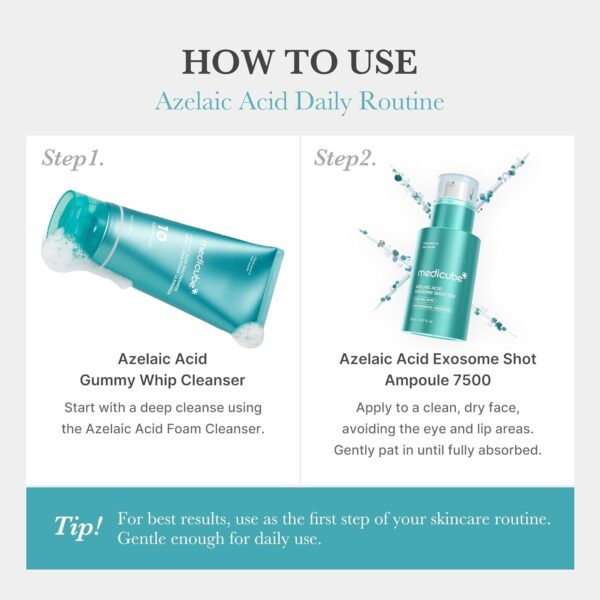medicube Azelaic Acid Exosome Shot Serum 7500 – Deep Hydration for Smooth, Even Skin Texture | Use for After Spot Care, with Azelaic Acid, Niacinamide | Korean Skincare, 30ml / 1.01 fl.oz - Image 6