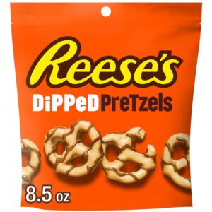 REESE'S Chocolate and Peanut Butter Candy Dipped Pretzels Bag, 8.5 oz