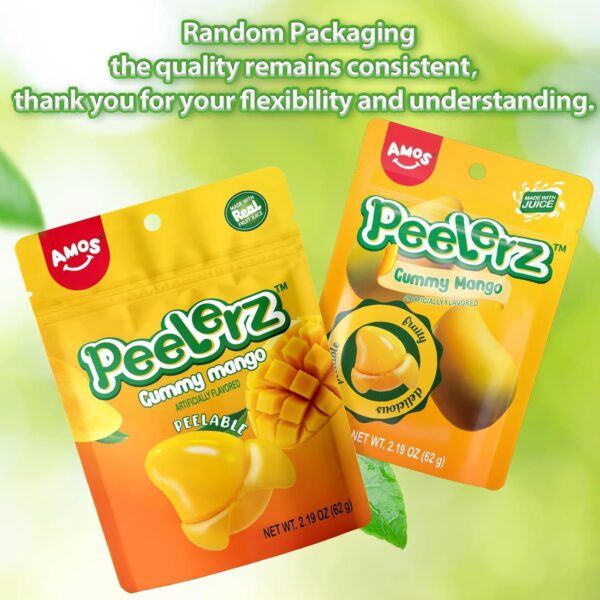 Amos Peelerz Mango Gummy Candy, Peeleble Gummy Mango Peeling Candy,Resealable 2.19oz - Image 4