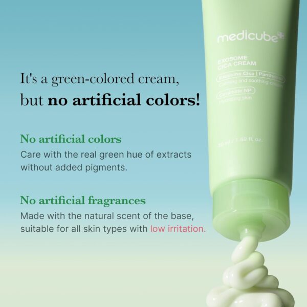Medicube Exosome Cica Tea Tree Cream for Sensitive Skin with Centella Asiatica help reduce redness and breakouts. | Low-irritating, Moisturizing Daily Texture Care | Korean Skincare | 1.7 fl oz - Image 5