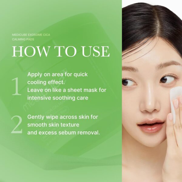 medicube Exosome CICA Tea Tree Calming Toner Pads for Sensitive Skin with Centella Asiatica Help Reduce Redness & breakouts. Low-irritating & Hydrating Daily Care, Korean Skincare, Vegan (100 Pads) - Image 5
