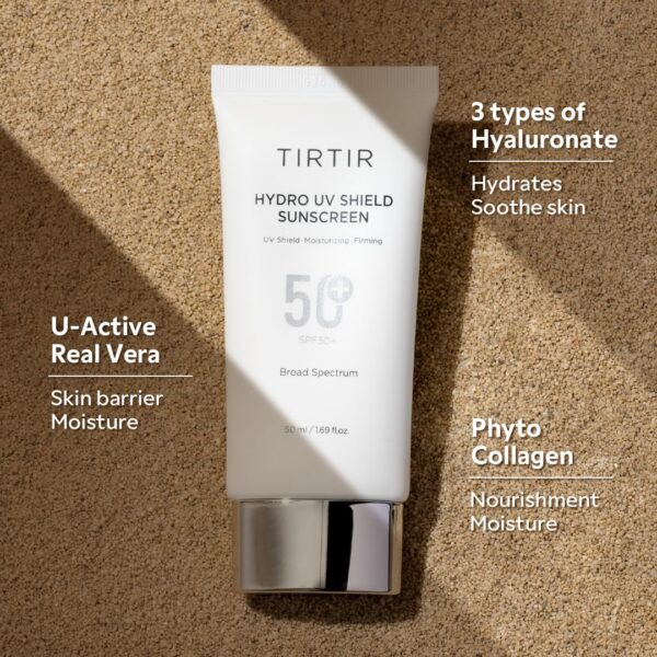 TIRTIR Hydro UV Shield Sunscreen | SPF 50+ UVA/UVB Protection, Lightweight, No White Cast, Non-greasy, Korean Sunscreen, 1.69 Fl Oz - Image 4
