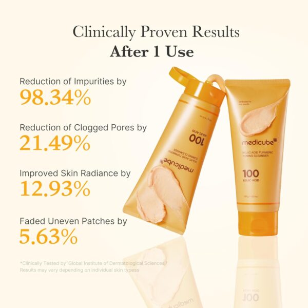 medicube Kojic Acid Turmeric Whip Cleanser | Daily Facial Cleanser for Brightening, Balancing Skin Tone & Texture | Fade Appearance of Uneven Patches & Ideal for Use After Spot Care | Korean Skincare - Image 5