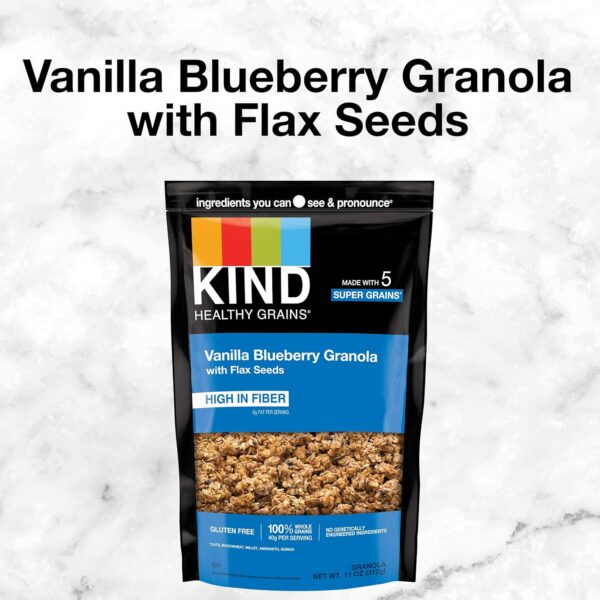 KIND Healthy Grains Granola, Vanilla Blueberry with Flax Seeds, Gluten Free, 11 oz