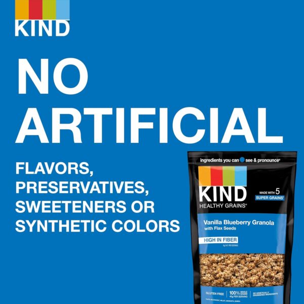 KIND Healthy Grains Granola, Vanilla Blueberry with Flax Seeds, Gluten Free, 11 oz - Image 8