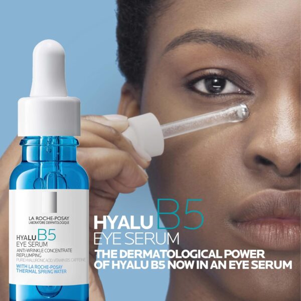 La Roche-Posay Hyalu B5 Eye Serum with Hyaluronic Acid & Caffeine for Dark Circles, Hydrating Serum for Dark Circles and Wrinkles with Roller Ball Applicator, Replumps Under Eye, Fragrance Free - Image 3